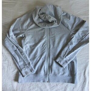 Lululemon City Sweat Hoodie Mens Medium Gray Full Zip Sweatshirt Stretch LM3CCGS